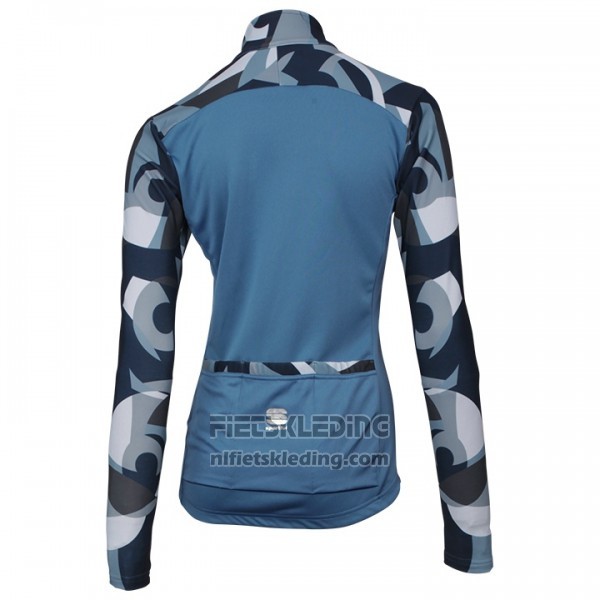 2017 Fietskleding Vrouw Sportful Primavera Blauw Lange Mouwen en Koersbroek