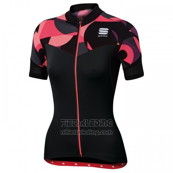 2017 Fietskleding Vrouw Sportful Primavera Zwart en Rood Korte Mouwen en Koersbroek