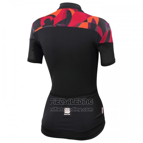 2017 Fietskleding Vrouw Sportful Primavera Zwart en Rood Korte Mouwen en Koersbroek