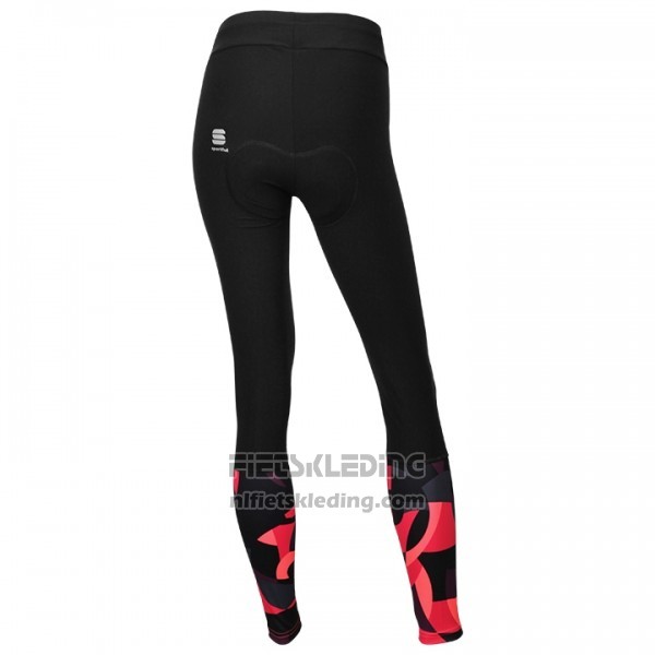 2017 Fietskleding Vrouw Sportful Primavera Zwart en Rood Lange Mouwen en Koersbroek