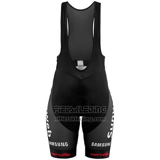 2019 Fietskleding Vrouw Sunweb Oranje Wit Korte Mouwen en Koersbroek