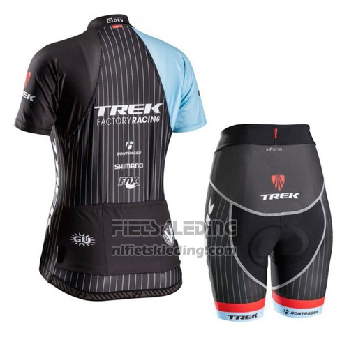 2015 Fietskleding Trek Blauw en Zwart Korte Mouwen en Koersbroek