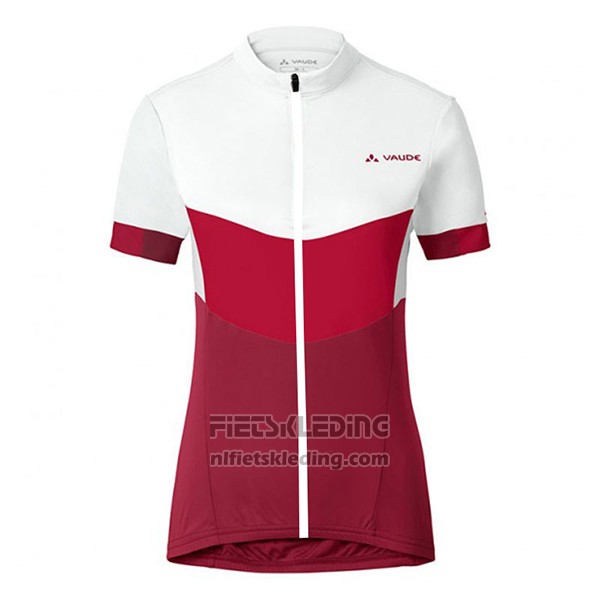 2017 Fietskleding Vrouw Vaude Wit en Rood Korte Mouwen en Koersbroek
