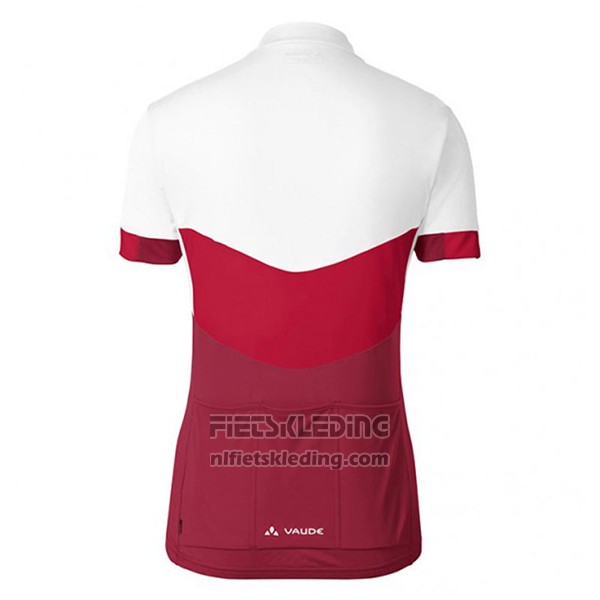 2017 Fietskleding Vrouw Vaude Wit en Rood Korte Mouwen en Koersbroek
