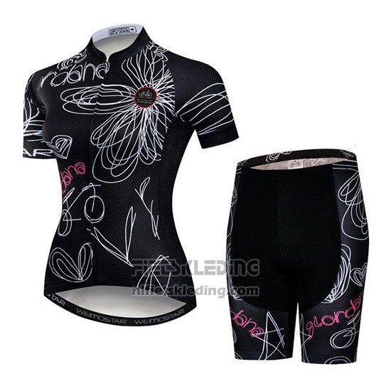 2019 Fietskleding Vrouw Weimostar Zwart Wit Roze Korte Mouwen en Koersbroek